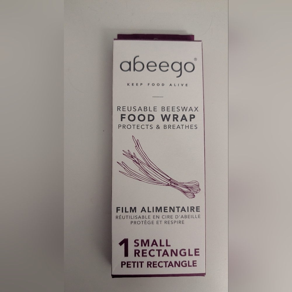 Brand New Abeego Reusable Beeswax Food Wrap - Small Rectangle